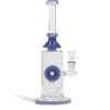 Jade Blue 11 Inch Waterpipe with Donut Design and Funnel Bowl on white studio background