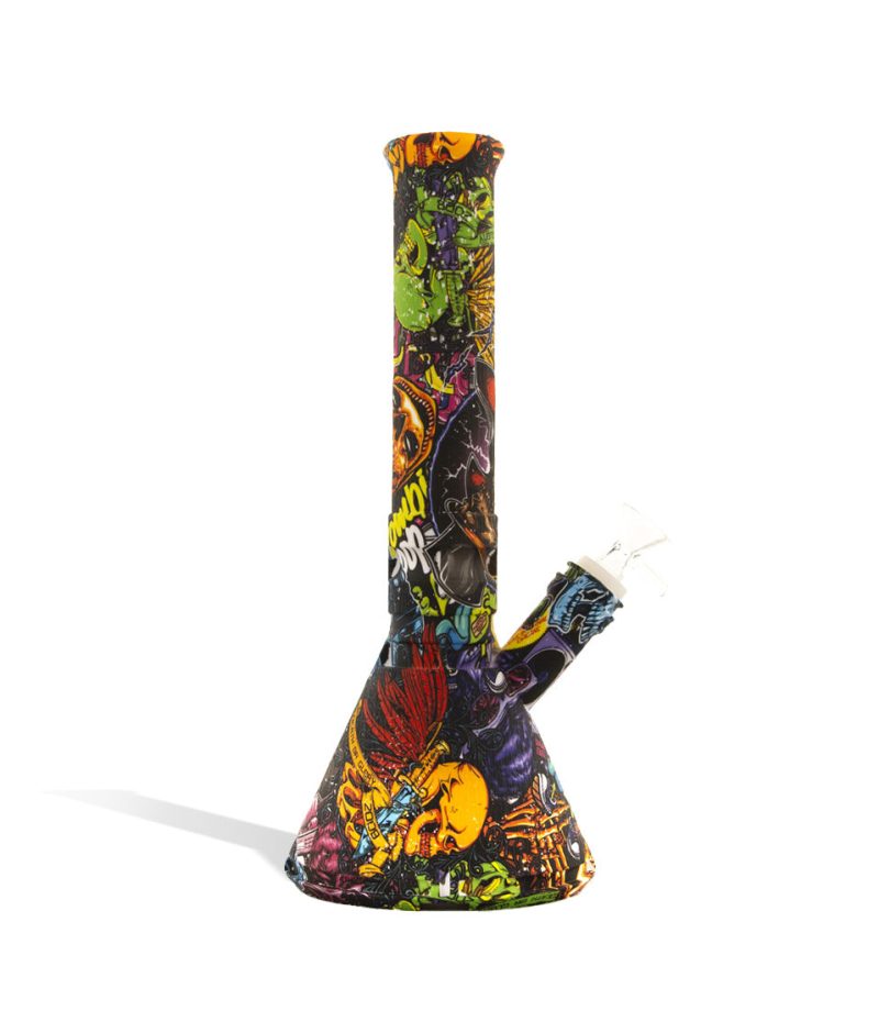 12 inch silicone beaker water pipe with custom designs 2