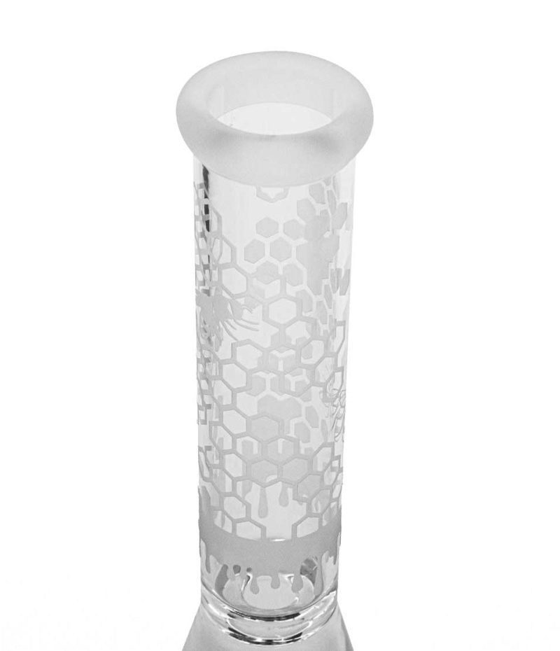 14 Inch Premium Etched Water Pipe with Heavy Base 2 tube