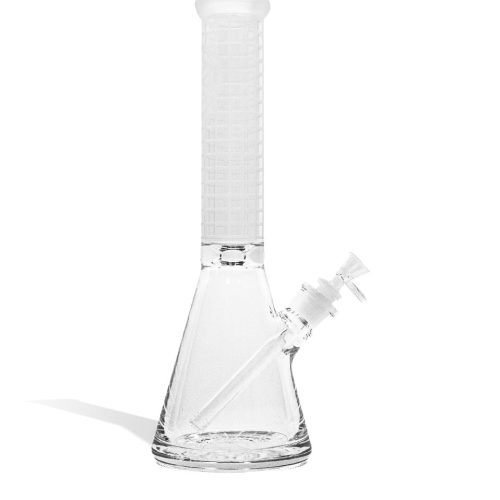 3-14 Inch Premium Etched Water Pipe with Heavy Base on white studio background