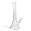 15 Inch Premium Etched Beaker Water Pipe Front View on White Background