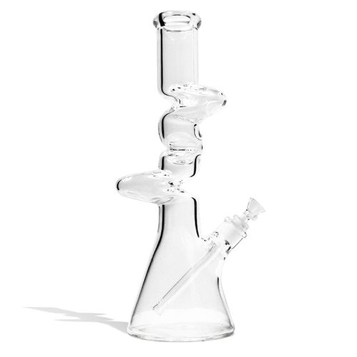 16 Inch 7mm Thick Zong Water Pipe with Bowl Front View on White Background