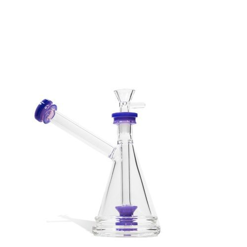 Milky Purple 7 Inch Milky Colored Waterpipe with Sidearm Mouthpiece on white studio background