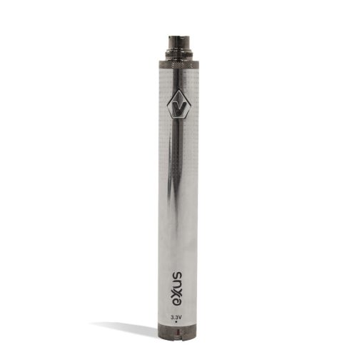 Silver front view Exxus Vape 1600 Cartridge Vaporizer on white background