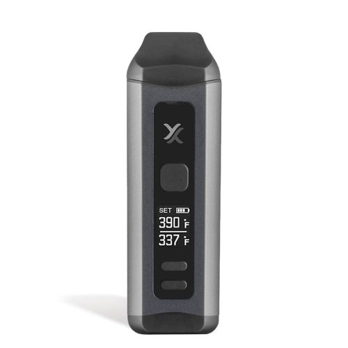 Gunmetal Front View Exxus Vape Mini Plus Vaporizer on white background