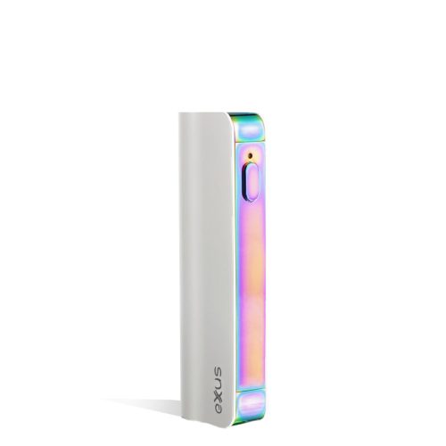 Unicorn angled Exxus Vape Snap VV Cartridge Vaporizer on white studio background