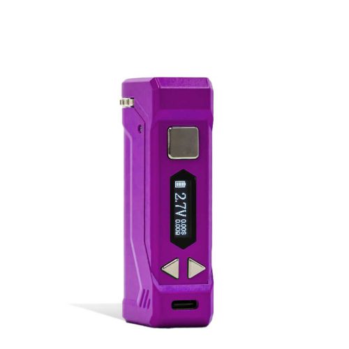 Purple Side View Yocan UNI PRO 2 Adjustable Cartridge Vaporizer on white studio background