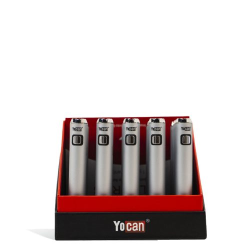 Silver 20pk Yocan ARI 650mah Cartridge Battery 20pk on white background