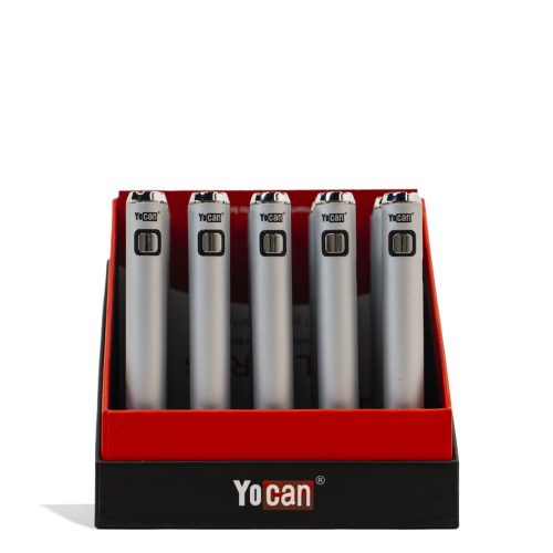 Silver Yocan ARI PLUS 900mah Cartridge Battery 20pk on white background