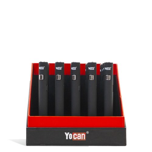 Black Yocan ARI SLIM 350mah Cartridge Battery 20pk on white background