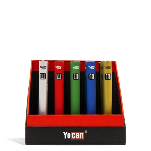 Assorted Yocan ARI SLIM 350mah Cartridge Battery 20pk on white background