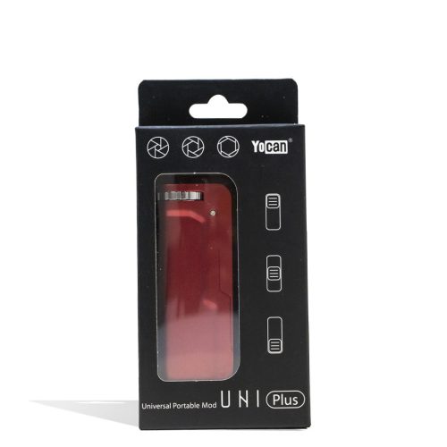 yocan uni plus adjustable cartridge vaporizer burgundy packaging