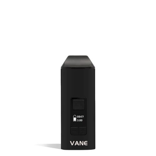 Black front Yocan Vane Dry Herb Vaporizer on white studio background