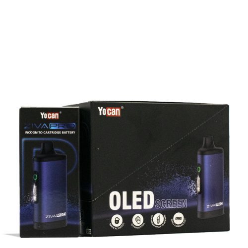 Dark Blue Yocan Ziva Pro 2g Cartridge Vaporizer 10pk Front View on White Background