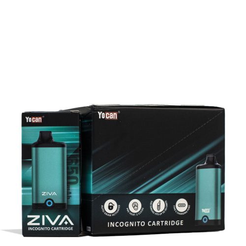 Light Green Yocan ZIVA Smart Cartridge Vaporizer 10pk Front View on White Background